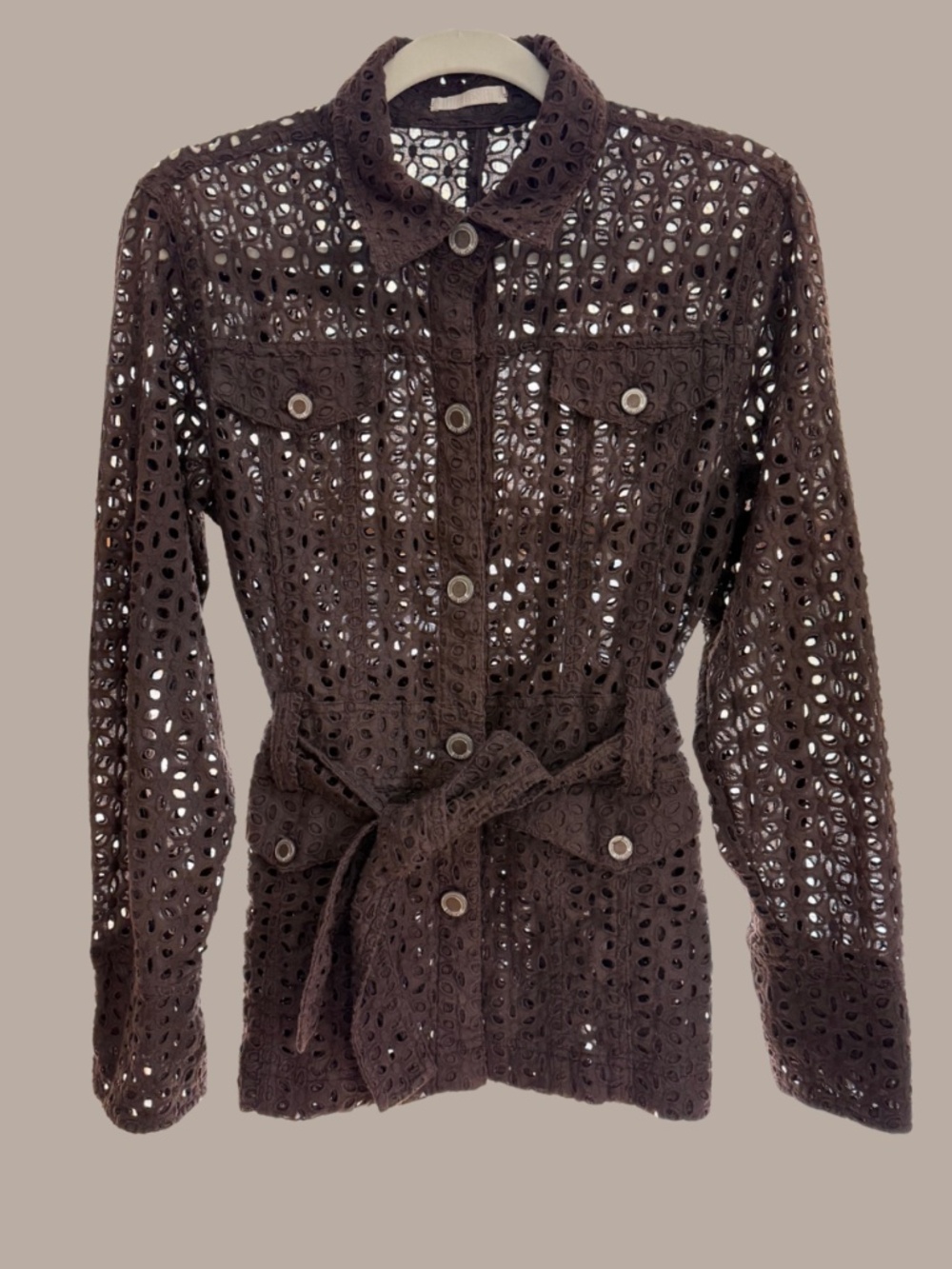 MIFRESIA Chocolate Brown Summer Jacket M/L - Picture 2 of 4